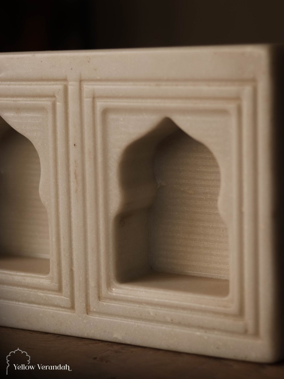 Marble Stone Jharokha Tealight Candle Holder