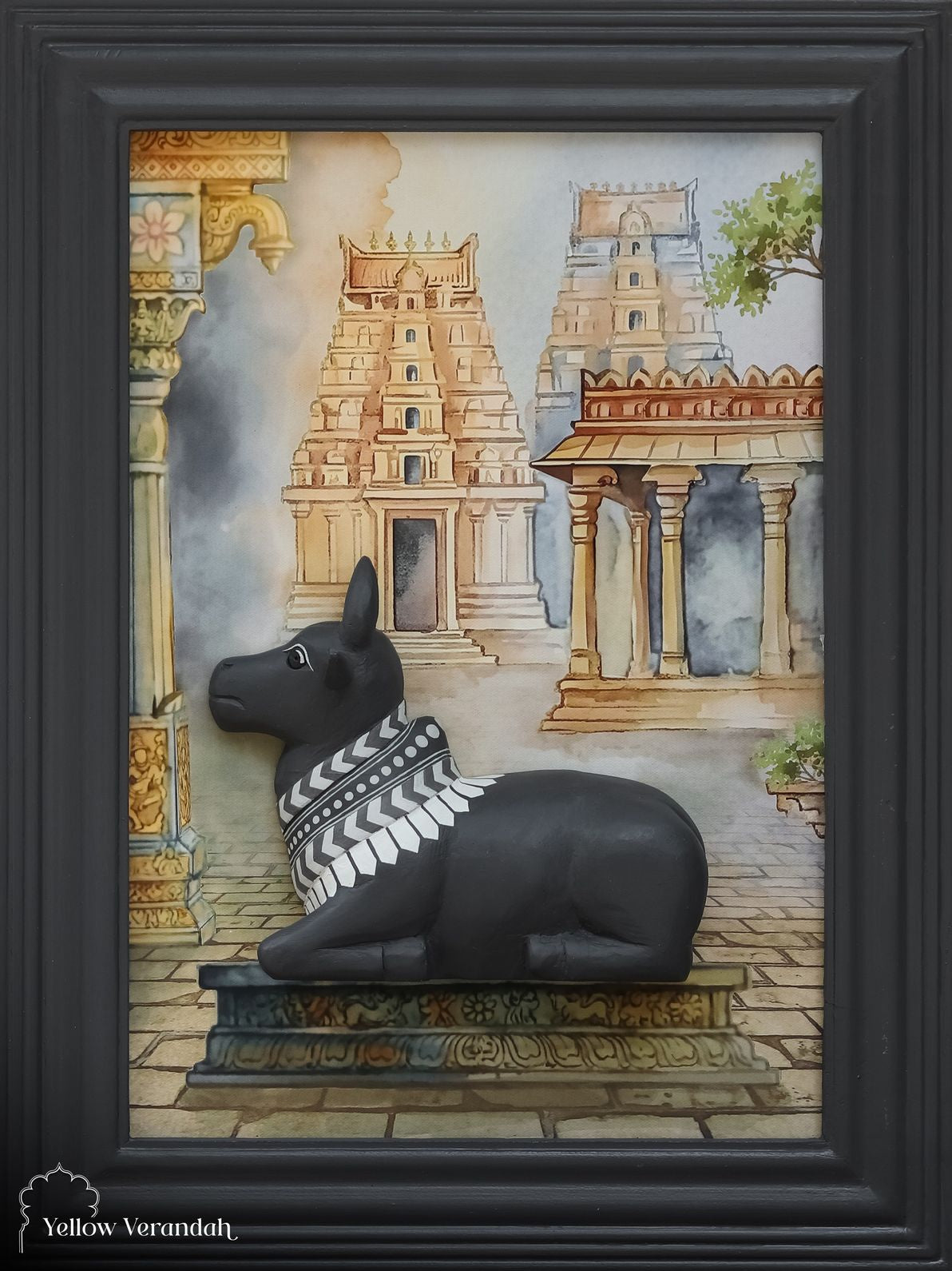 Sacred Wooden Nandi Wall Art