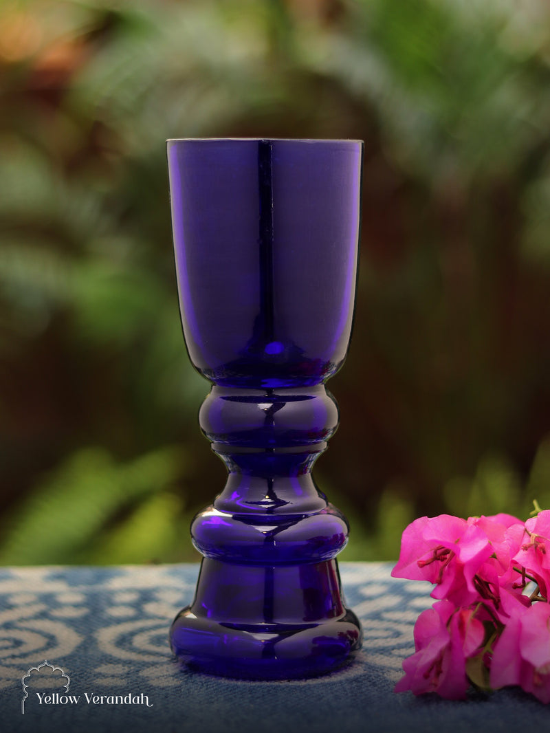 Vintage Glass Flower Vase - BLUE