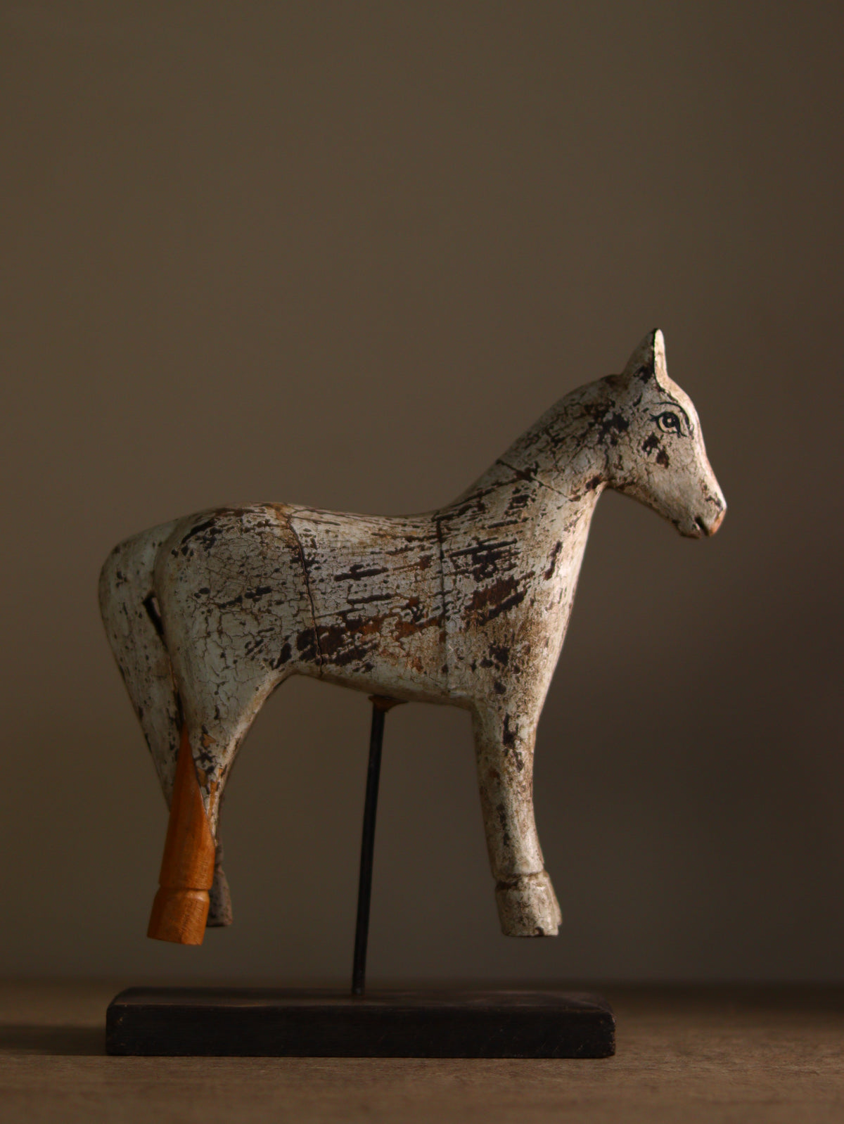 Vintage Wooden Horse Sculpture