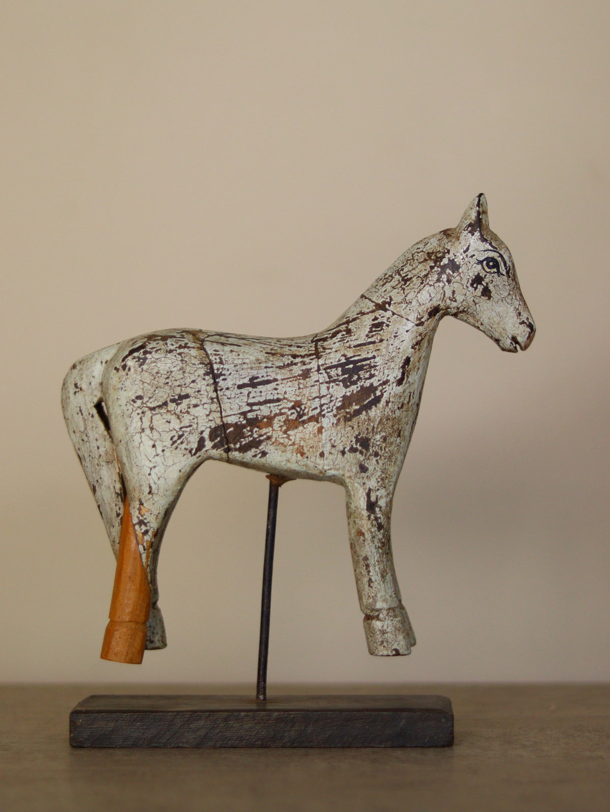 Vintage Wooden Horse Sculpture