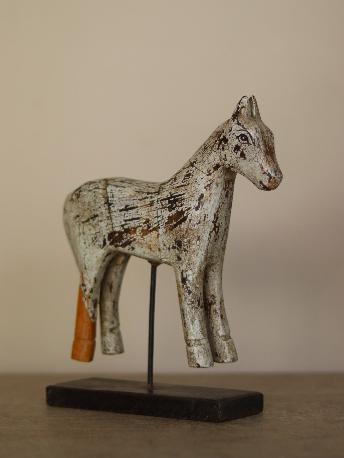 Vintage Wooden Horse Sculpture
