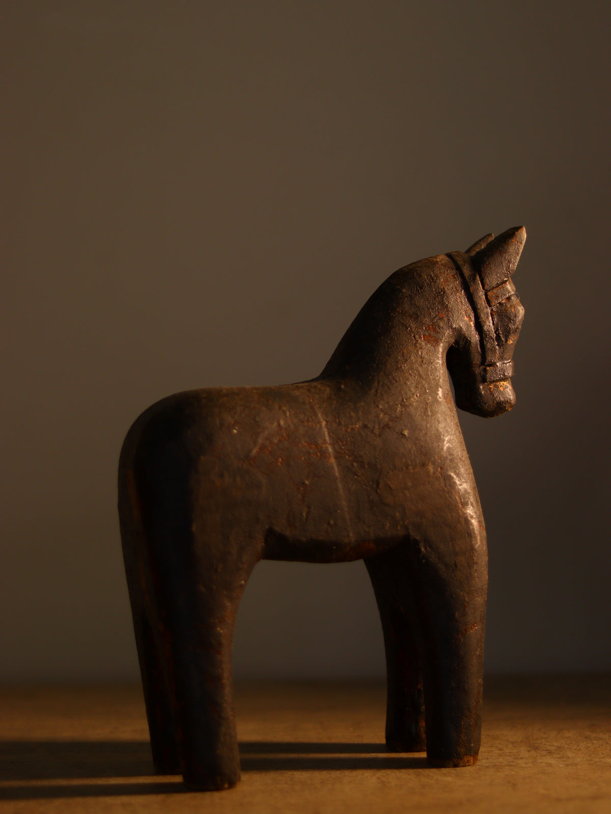 Vintage Wooden Horse Sculpture