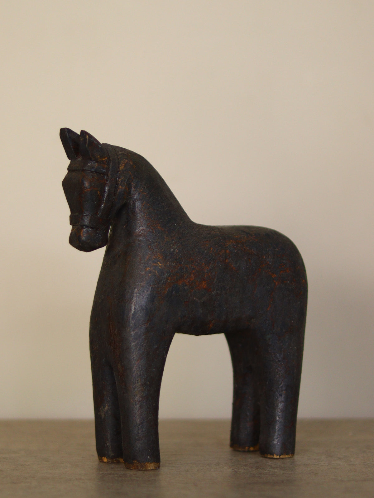 Vintage Wooden Horse Sculpture