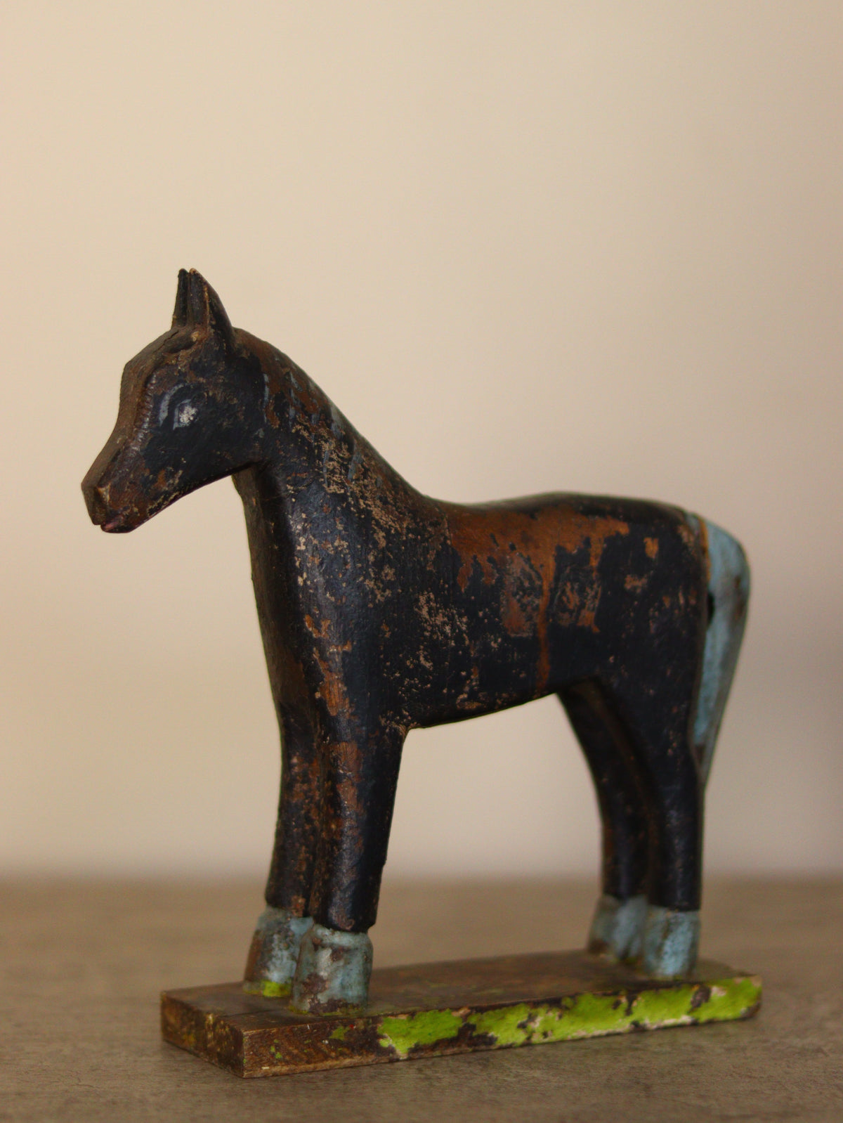 Vintage Wooden Horse Sculpture