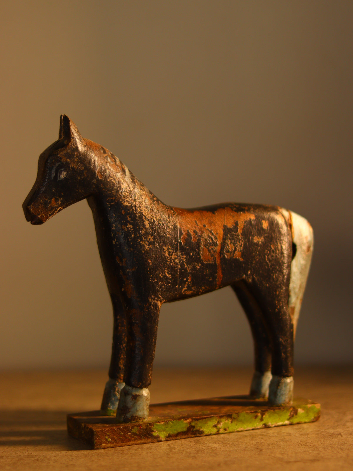 Vintage Wooden Horse Sculpture