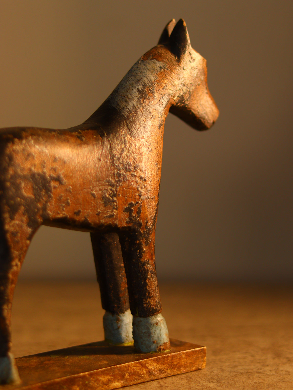 Vintage Wooden Horse Sculpture