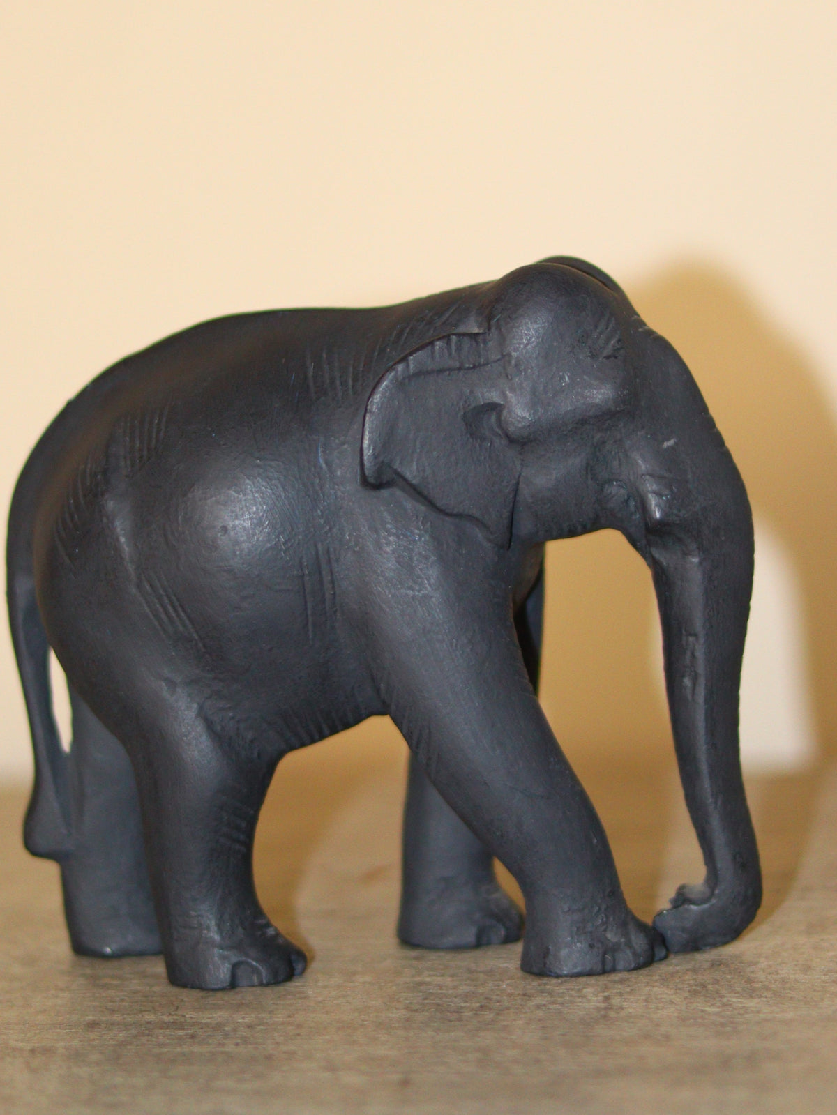 Wooden Elephant Sculpture - Black