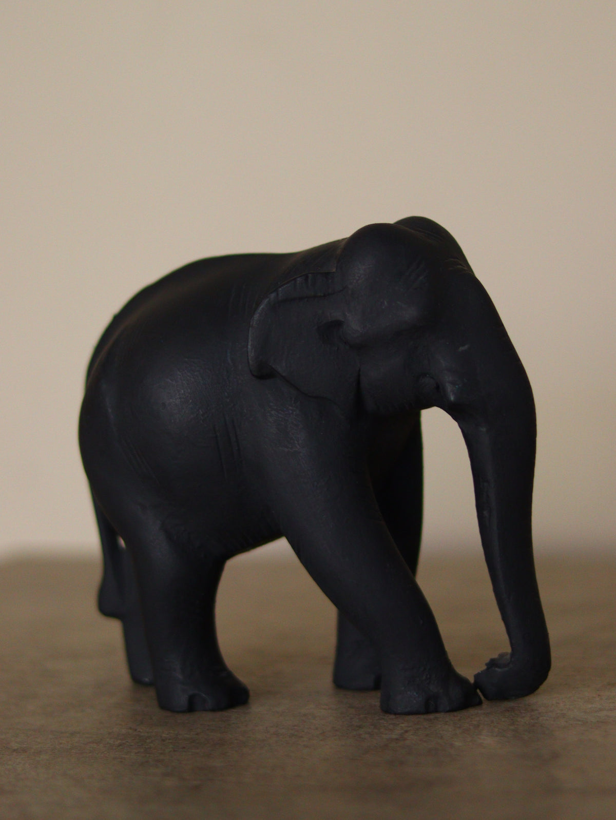 Wooden Elephant Sculpture - Black
