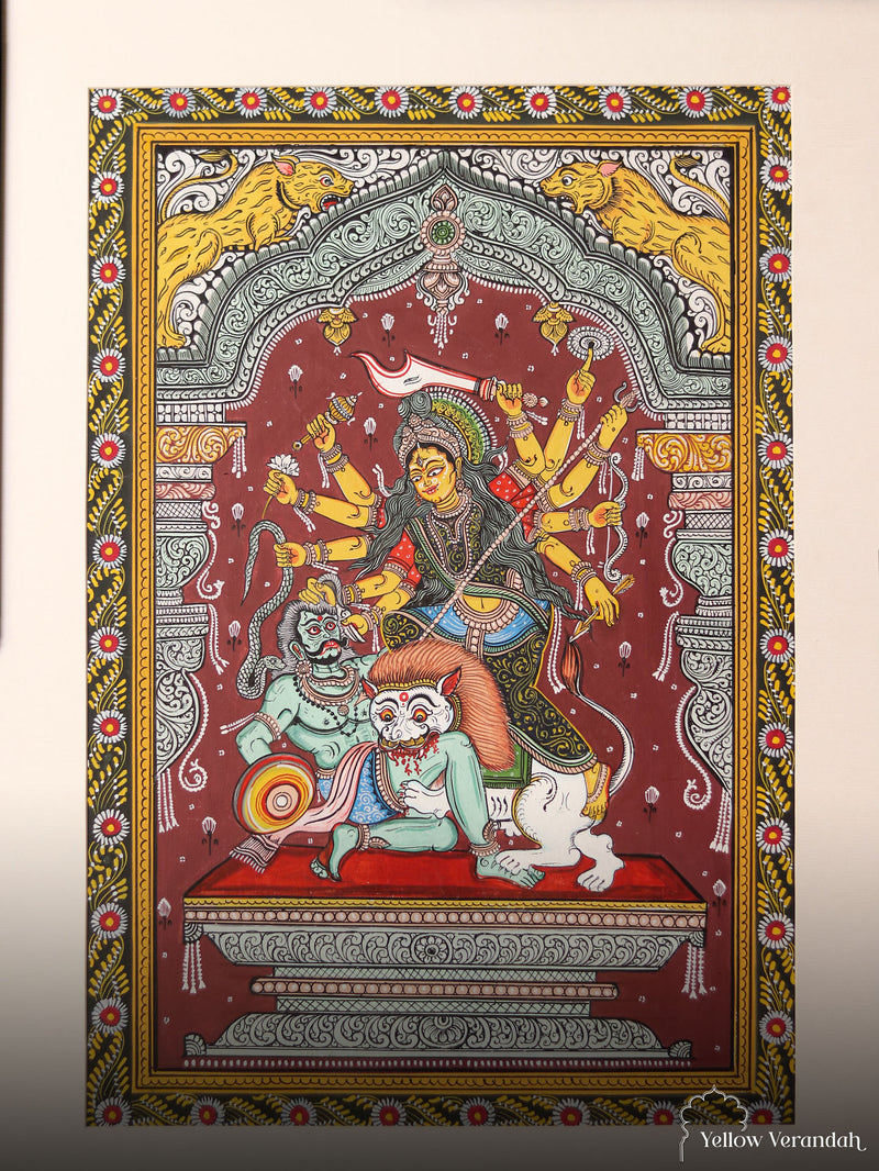ओरिजिनल पटचित्र पेंटिंग - दुर्गा