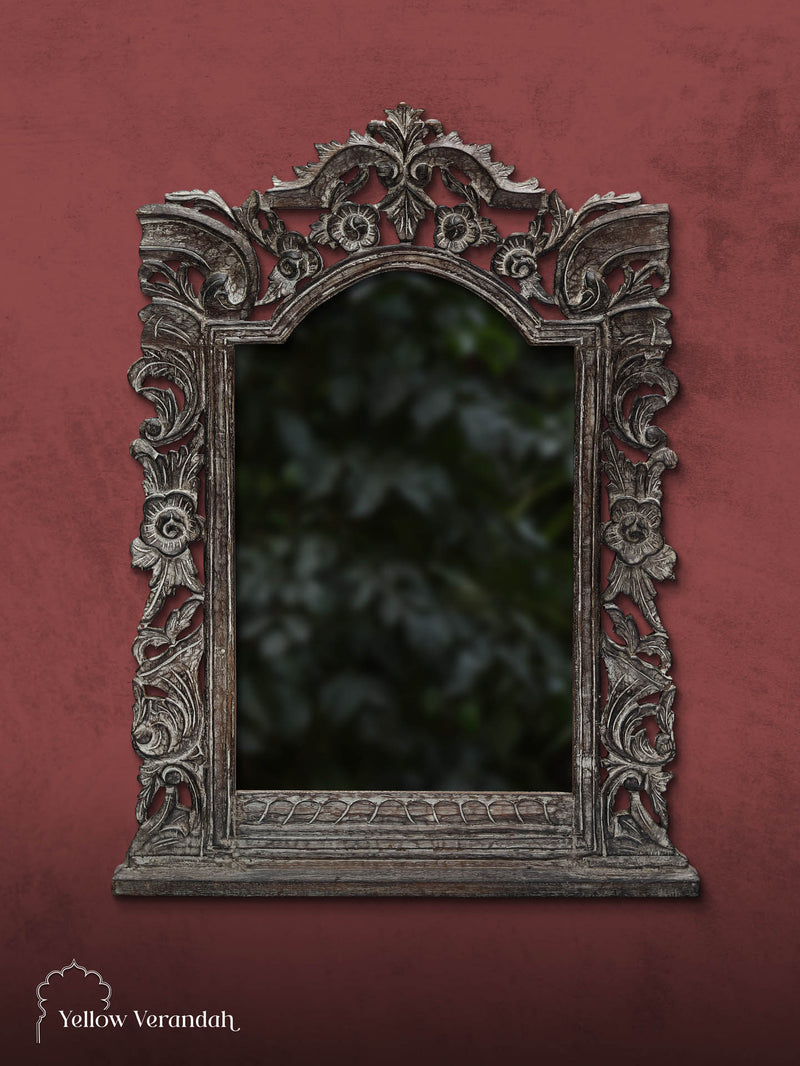 Victorian Wooden Carving Mirror