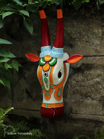 Wooden Handpainted Cow Face - 16"