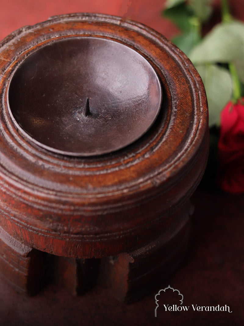 Wooden Bijani Candle Stand