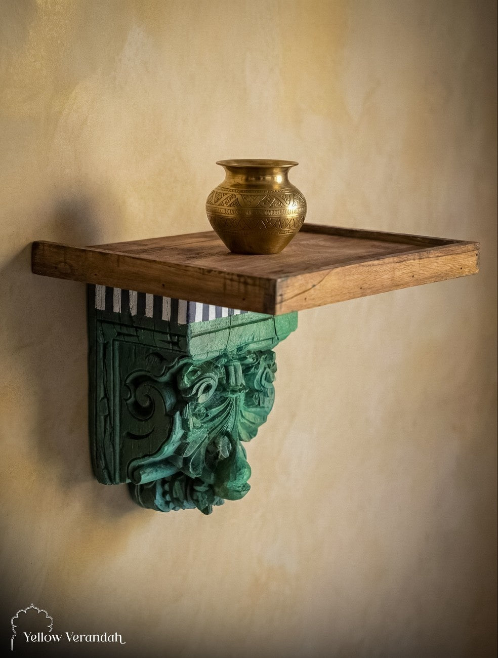Antique Wooden Bracket Wall Shelf