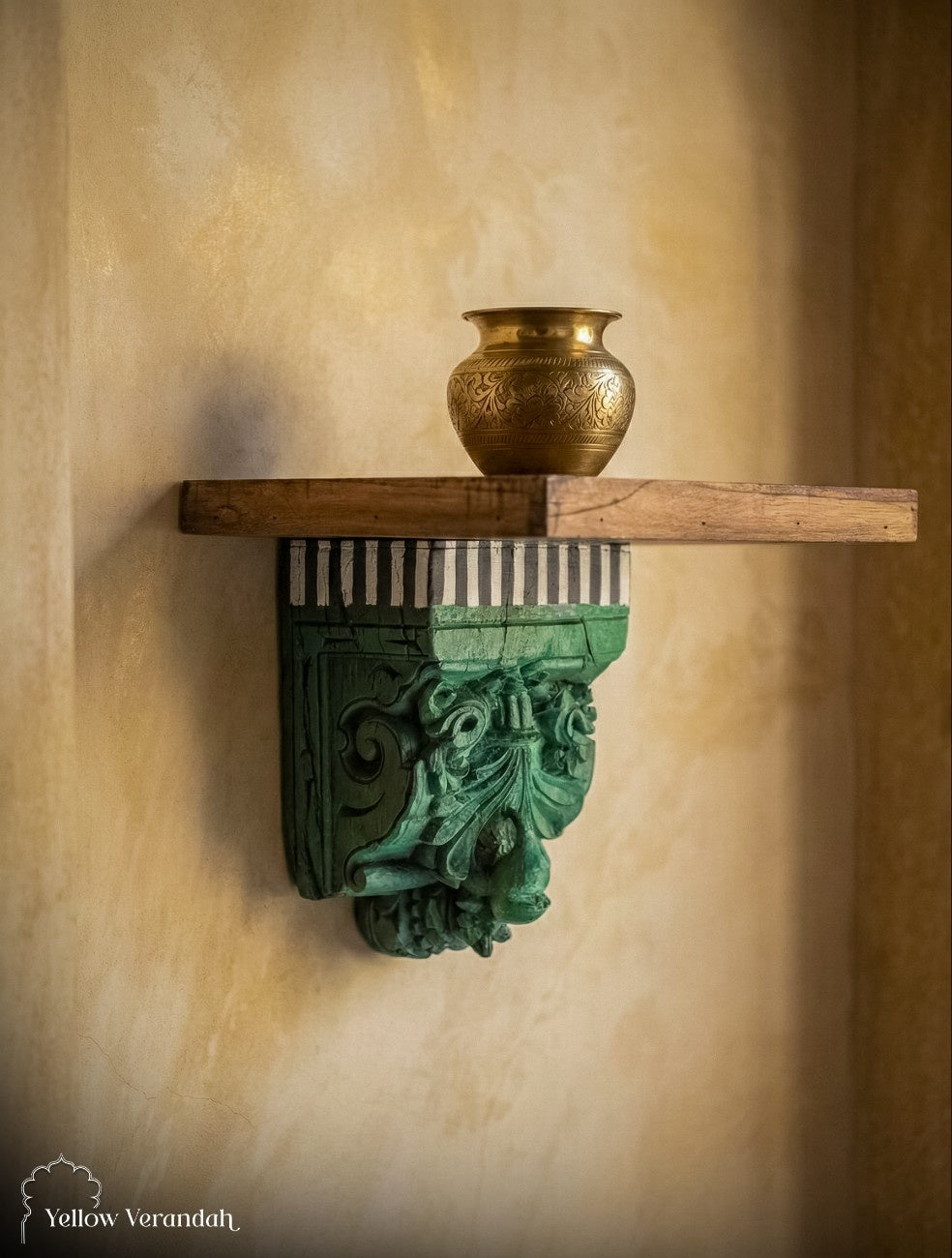 Antique Wooden Bracket Wall Shelf