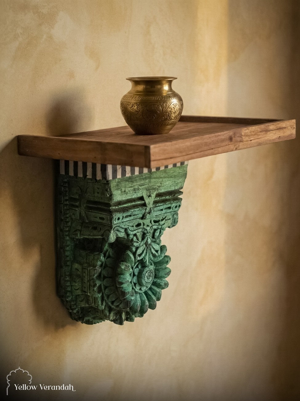 Antique Wooden Bracket Wall Shelf