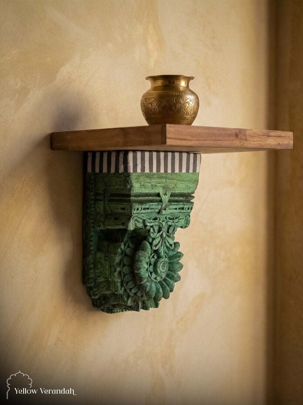 Antique Wooden Bracket Wall Shelf