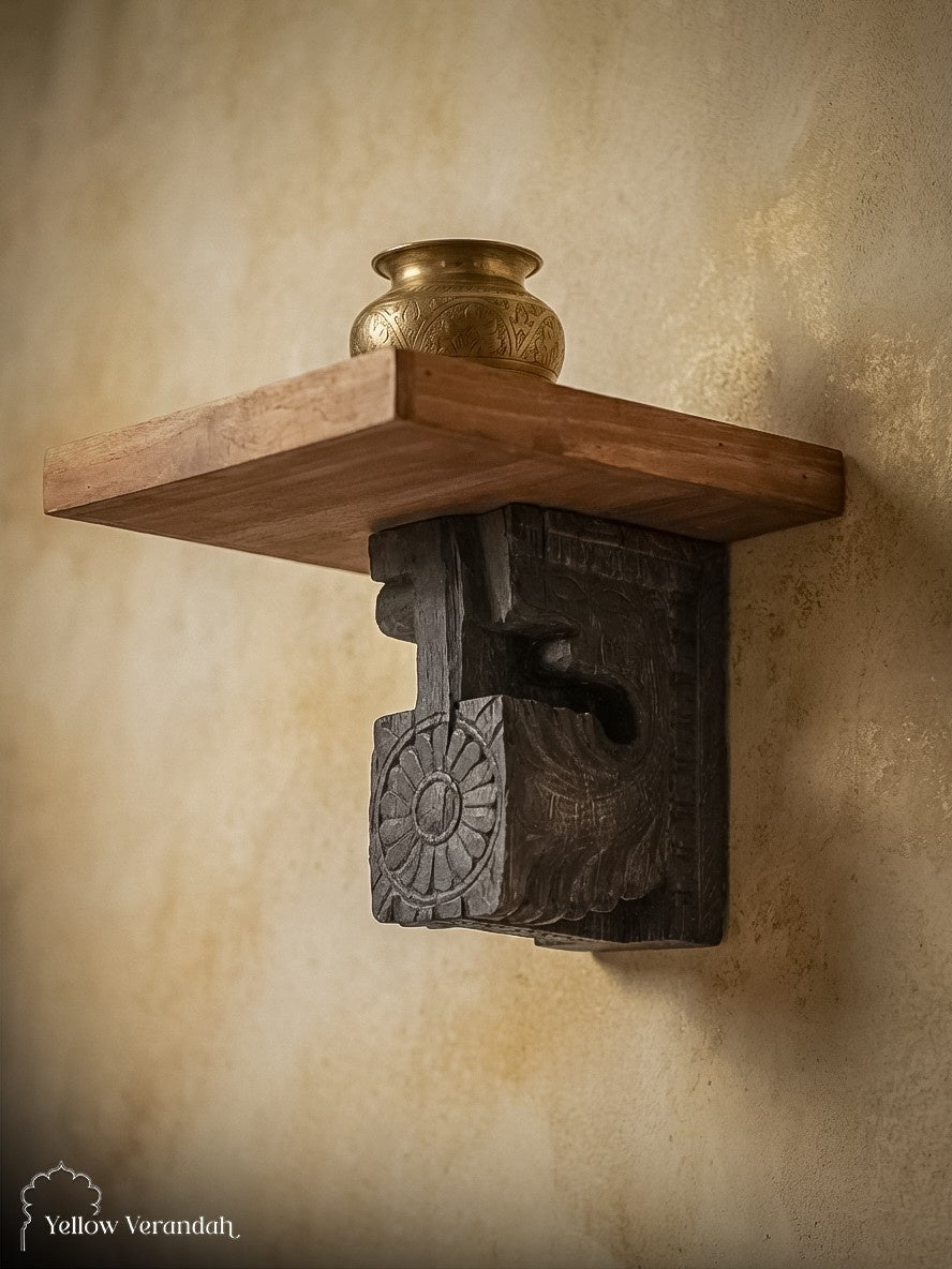 Antique Wooden Bracket Wall Shelf