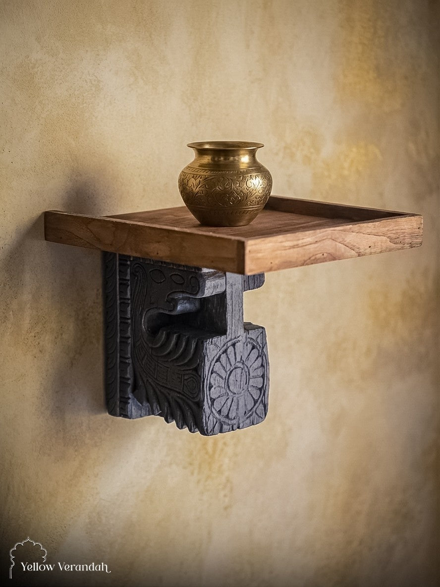 Antique Wooden Bracket Wall Shelf