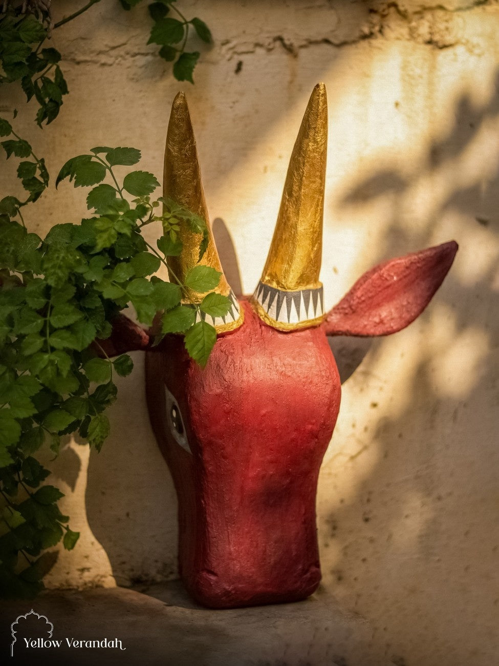 Wooden Cow Head Wall Decor - 15"