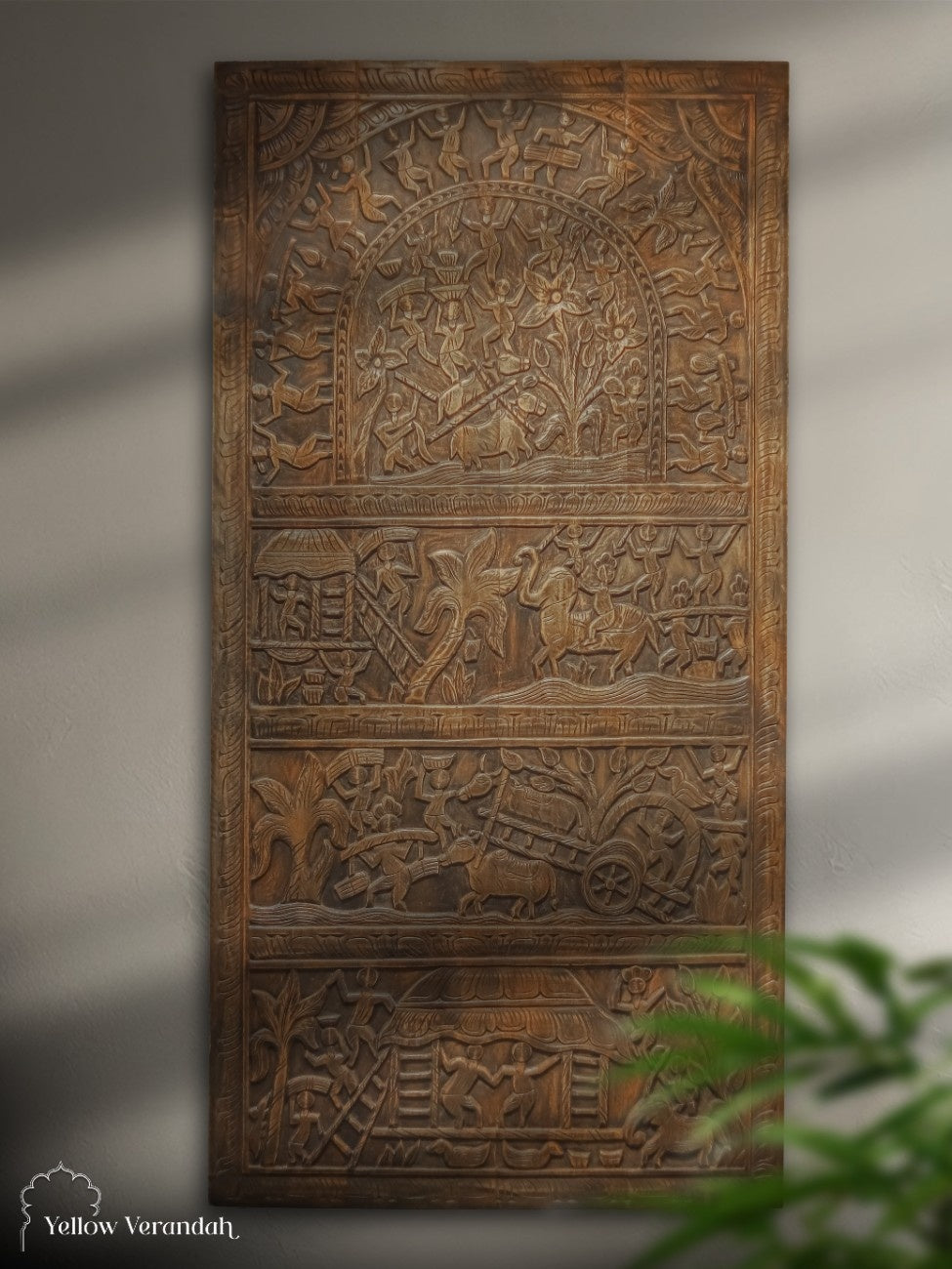 Odisha Tribal Wooden Wall Panel