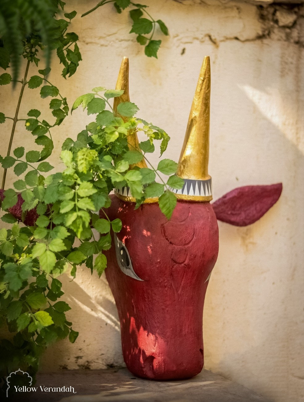 Wooden Cow Head Wall Decor - 15"