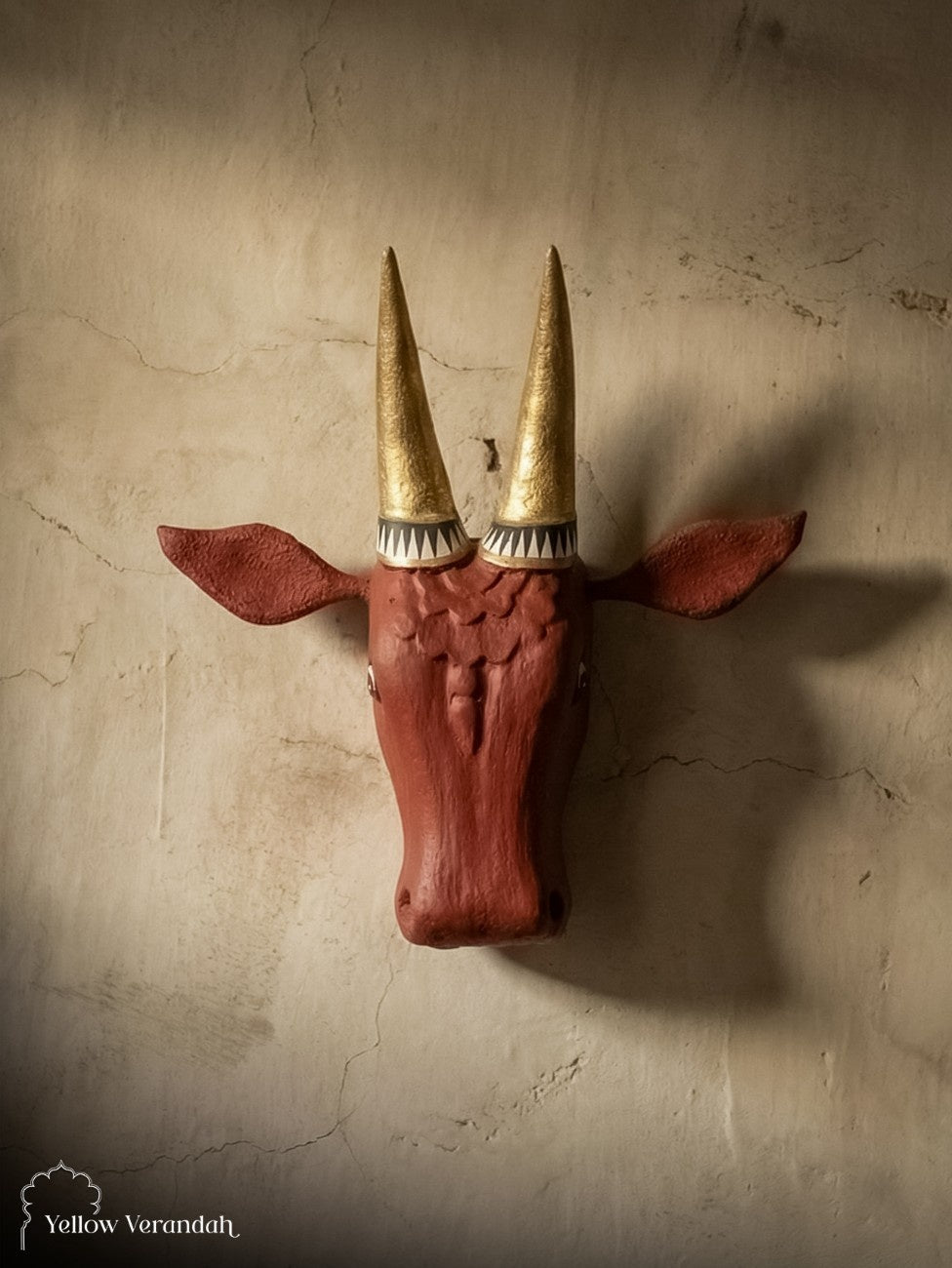 Wooden Cow Head Wall Decor - 15"