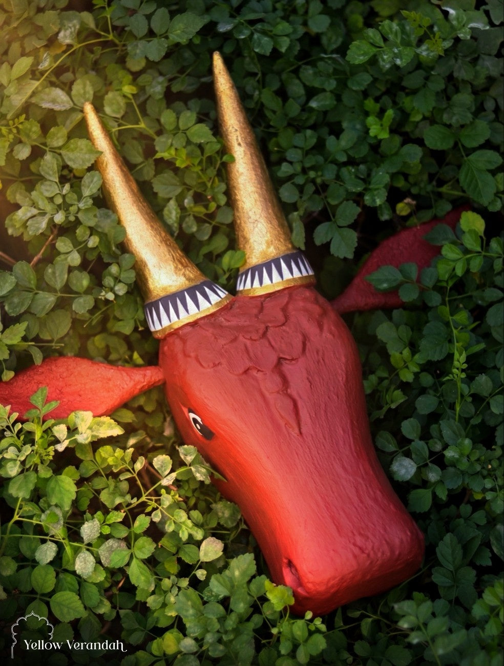 Wooden Cow Head Wall Decor - 15"