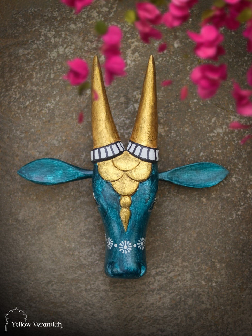 Wooden Cow Head Wall Decor - 10"