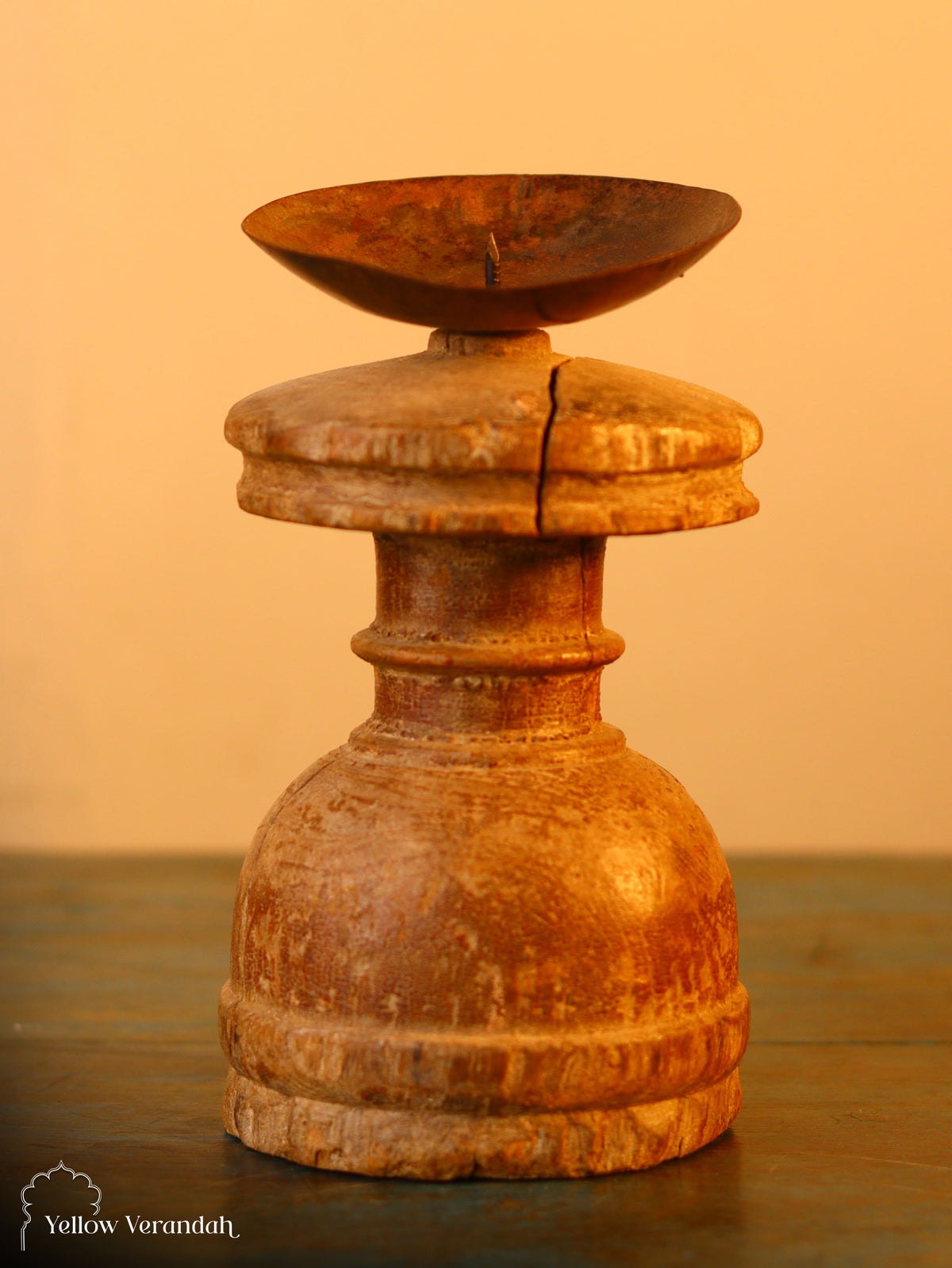 Antique Wooden Candle Stand