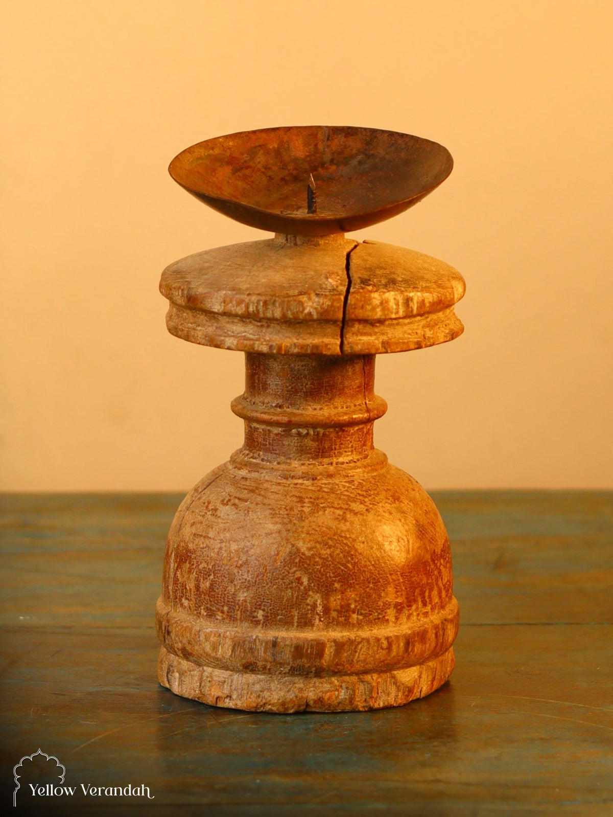 Antique Wooden Candle Stand