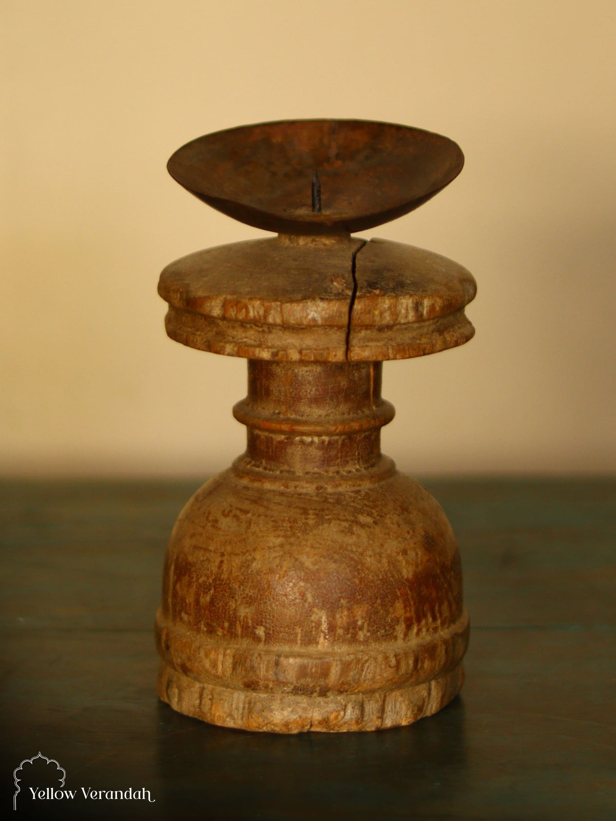 Antique Wooden Candle Stand