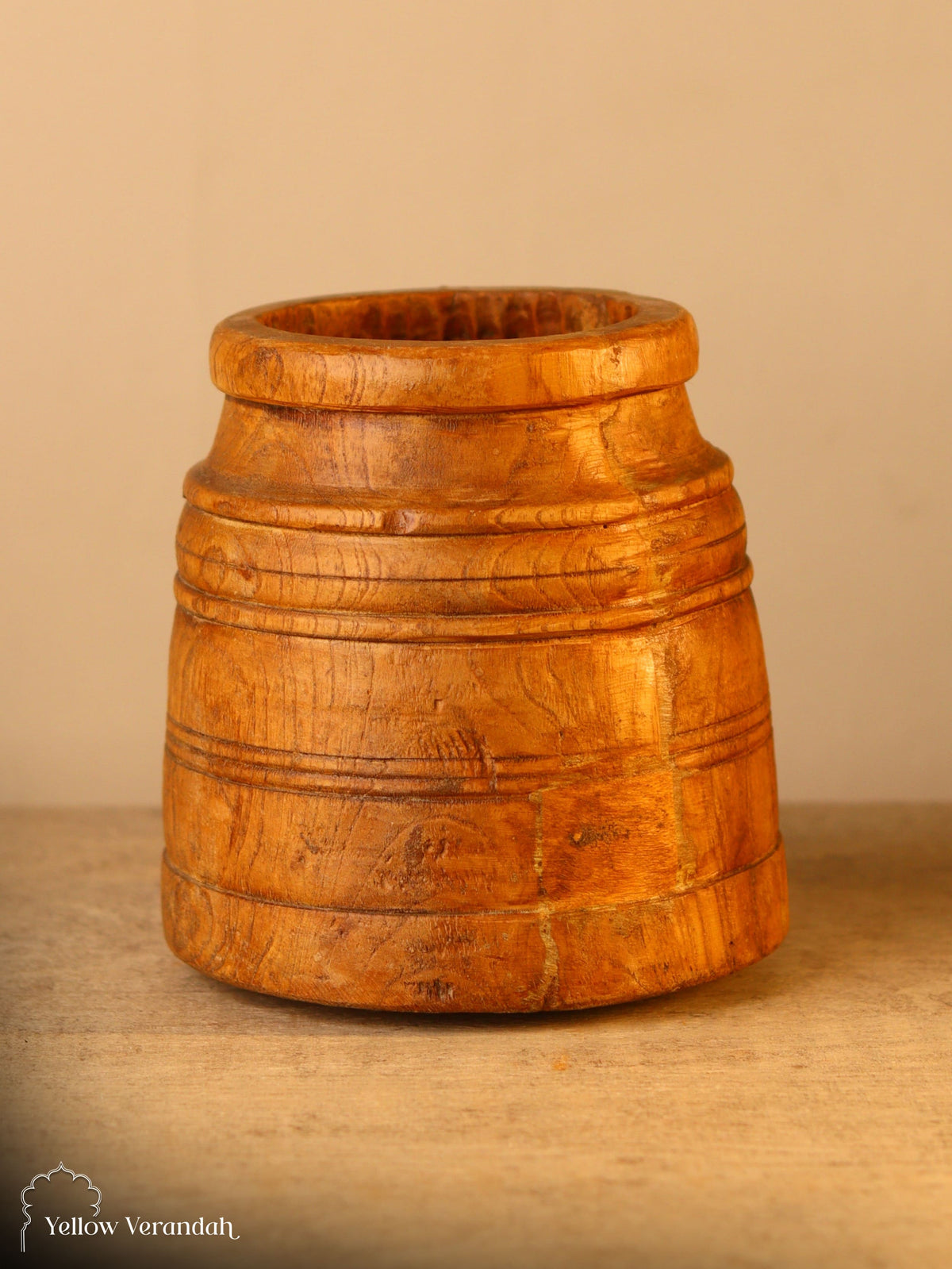 Antique Wooden Pot Vase