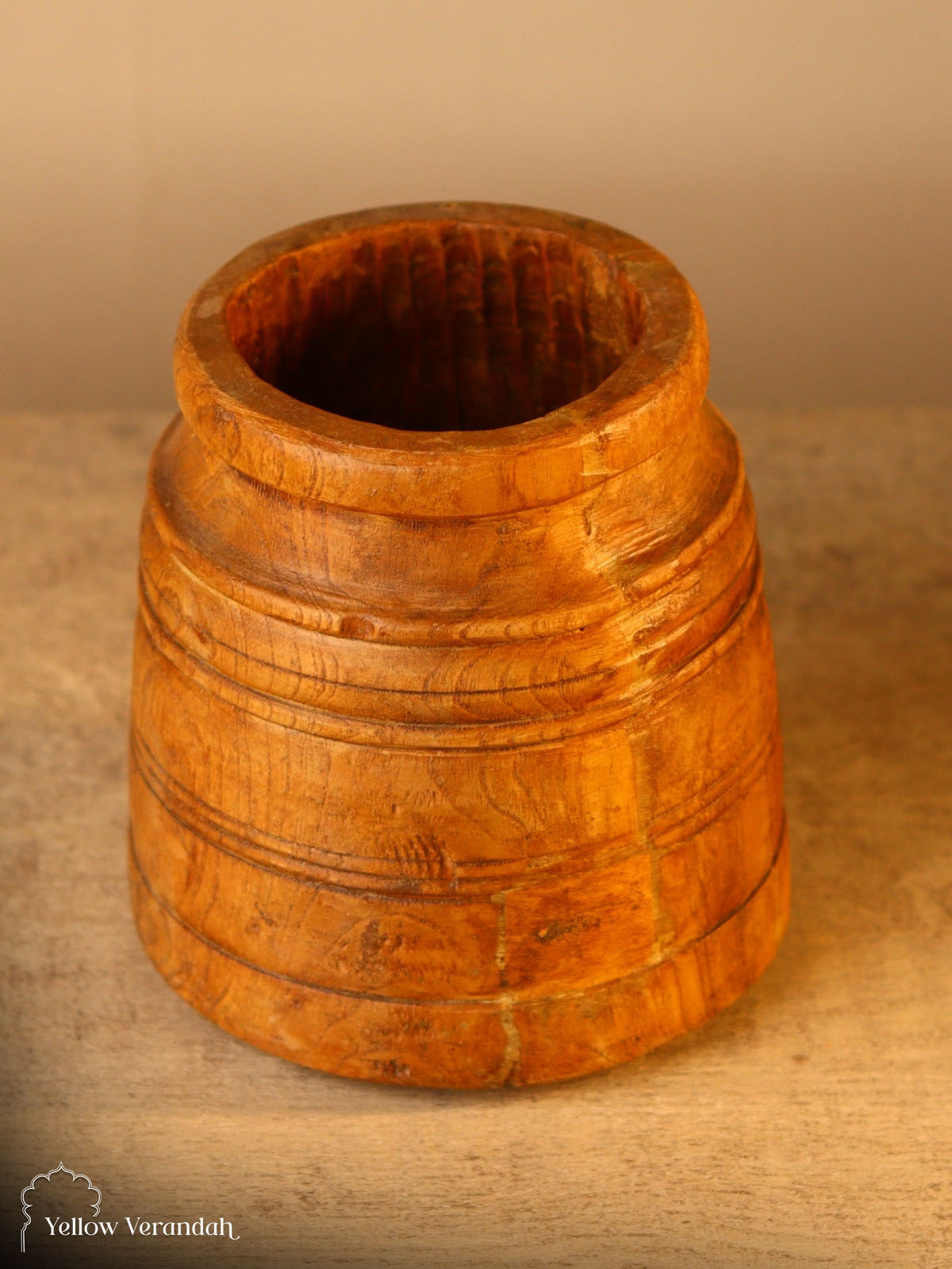 Antique Wooden Pot Vase