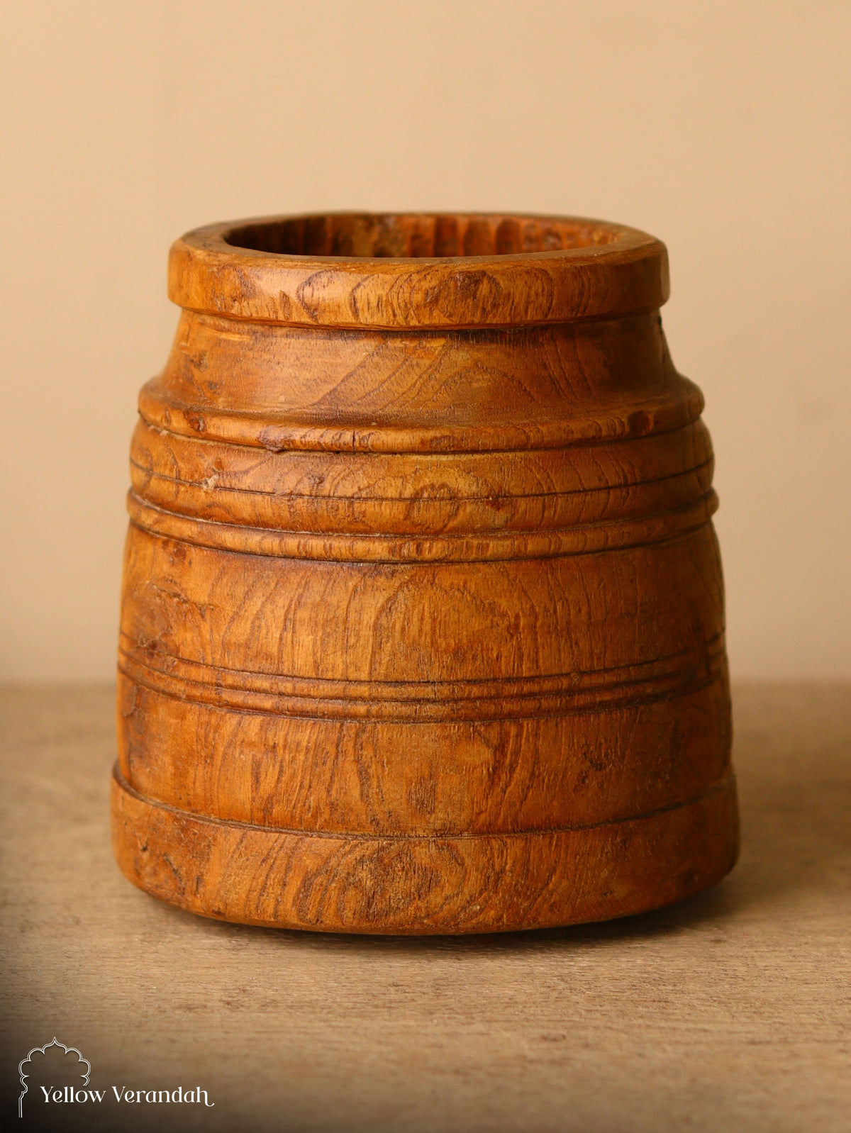 Antique Wooden Pot Vase