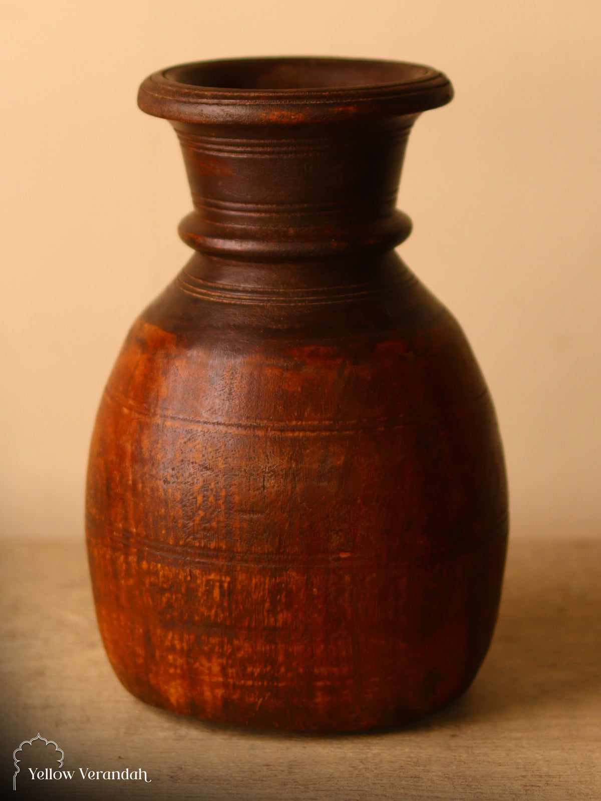 Antique Wooden Pot Vase
