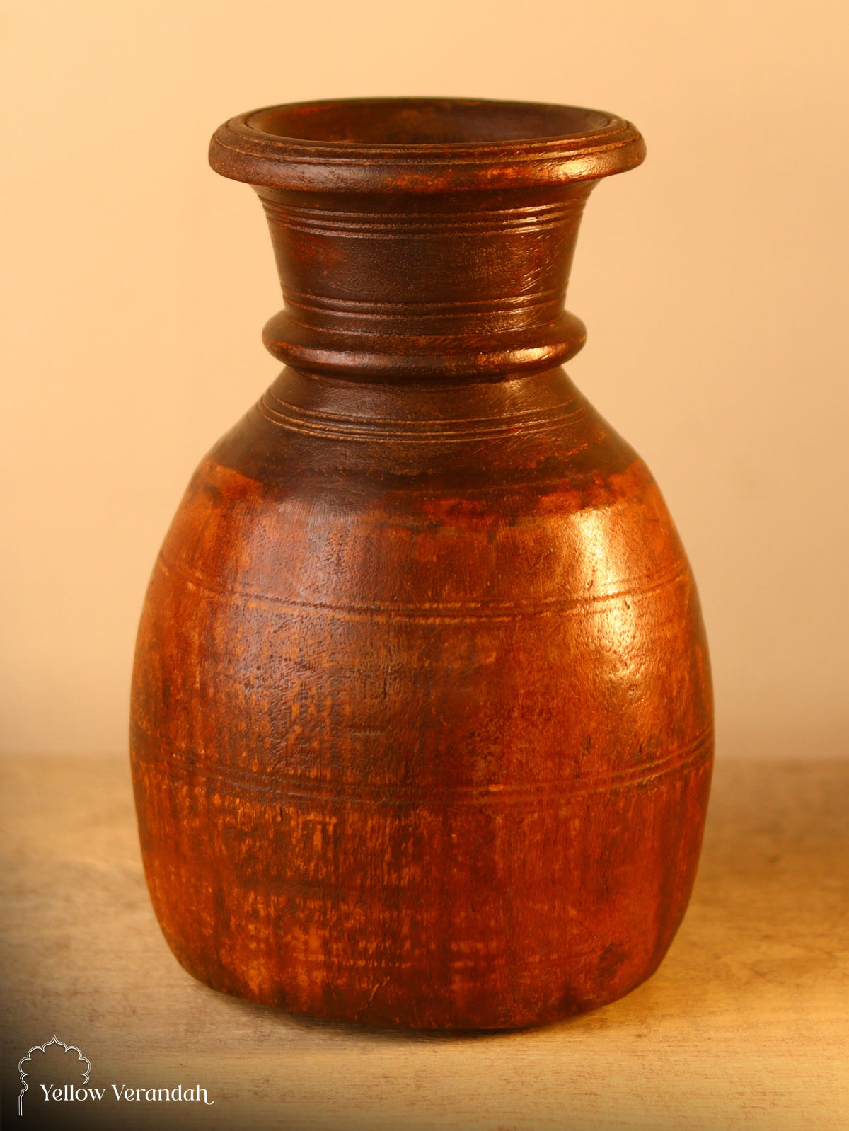 Antique Wooden Pot Vase