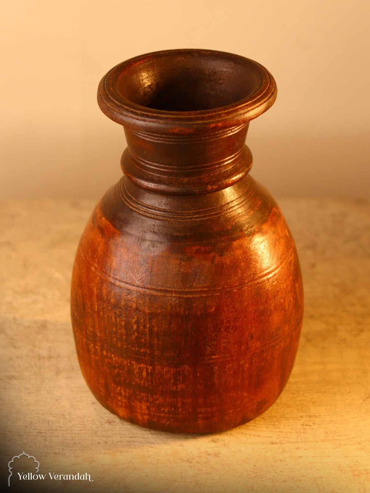 Antique Wooden Pot Vase