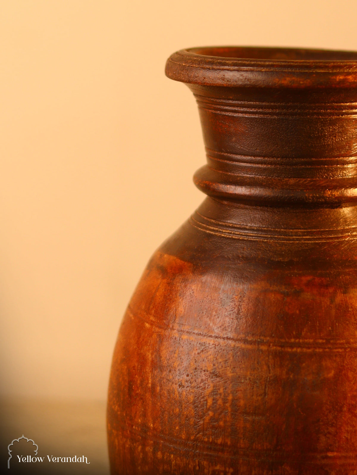Antique Wooden Pot Vase