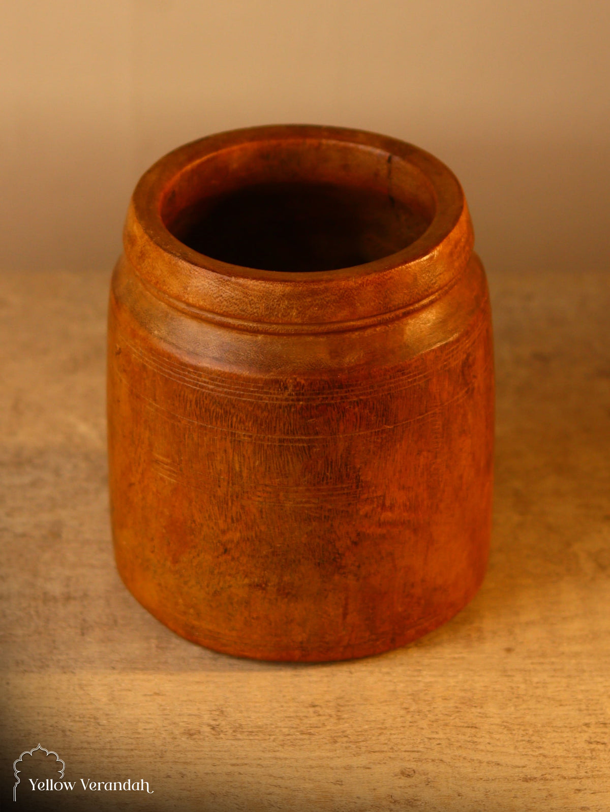 Antique Wooden Pot Vase