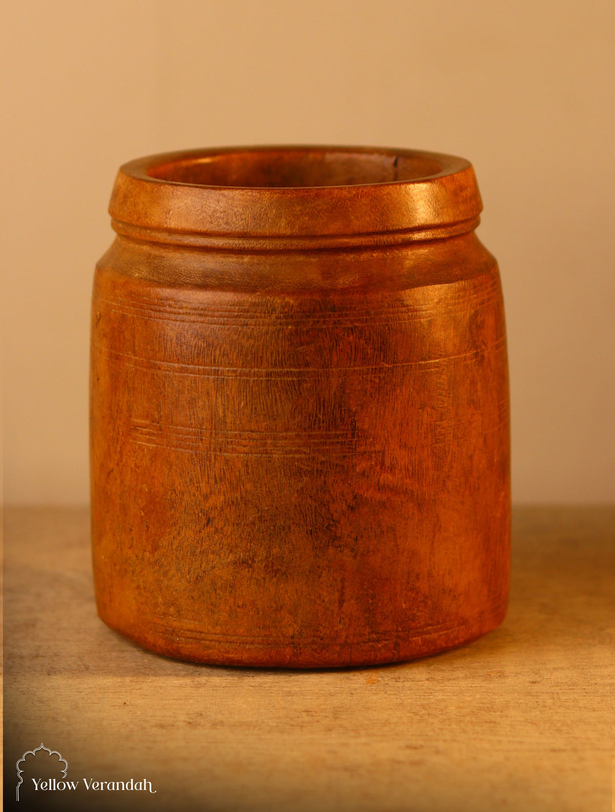 Antique Wooden Pot Vase
