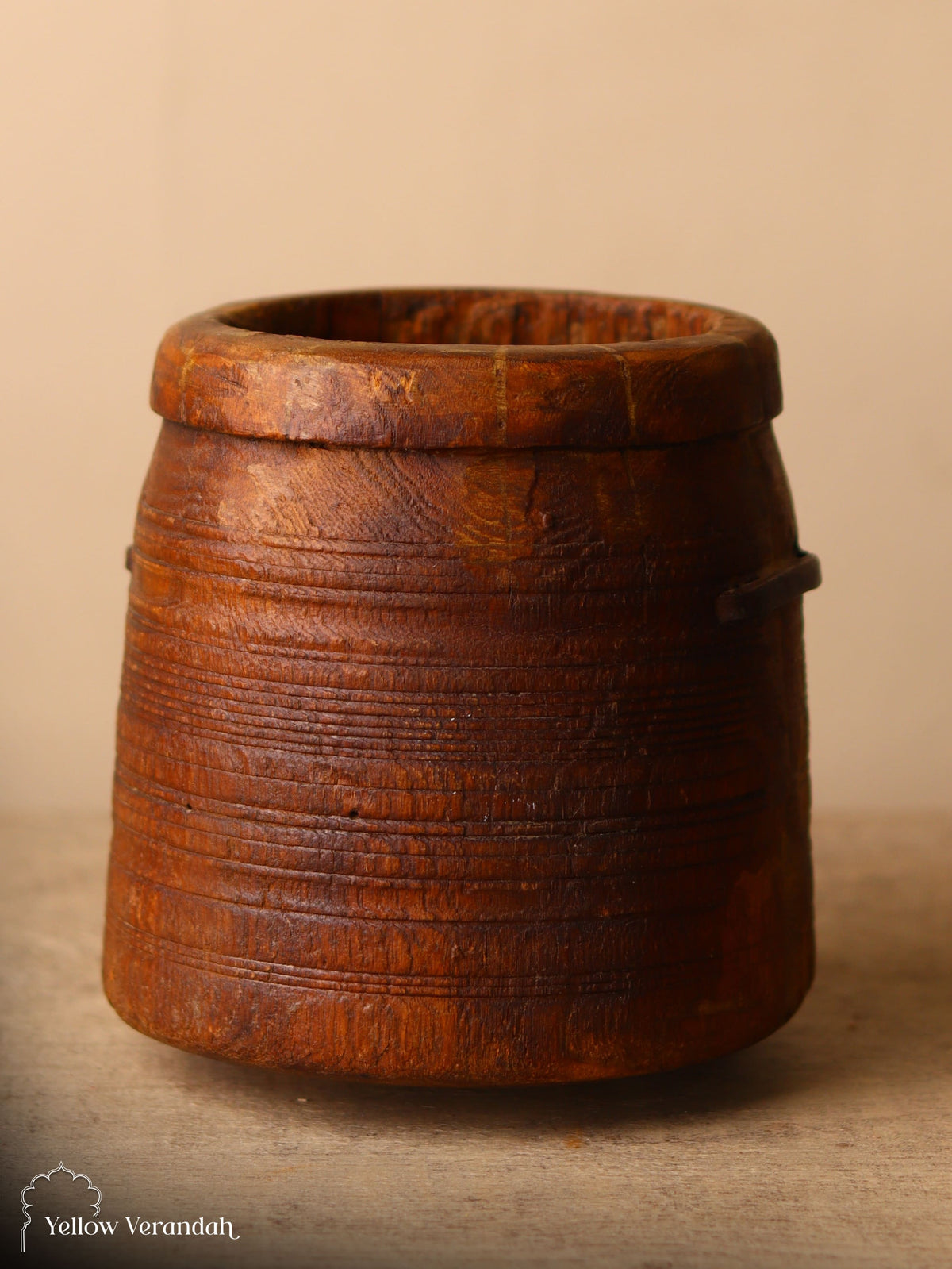 Antique Wooden Pot Vase