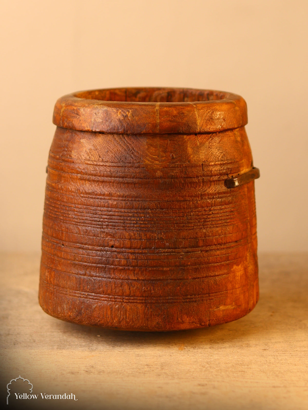 Antique Wooden Pot Vase