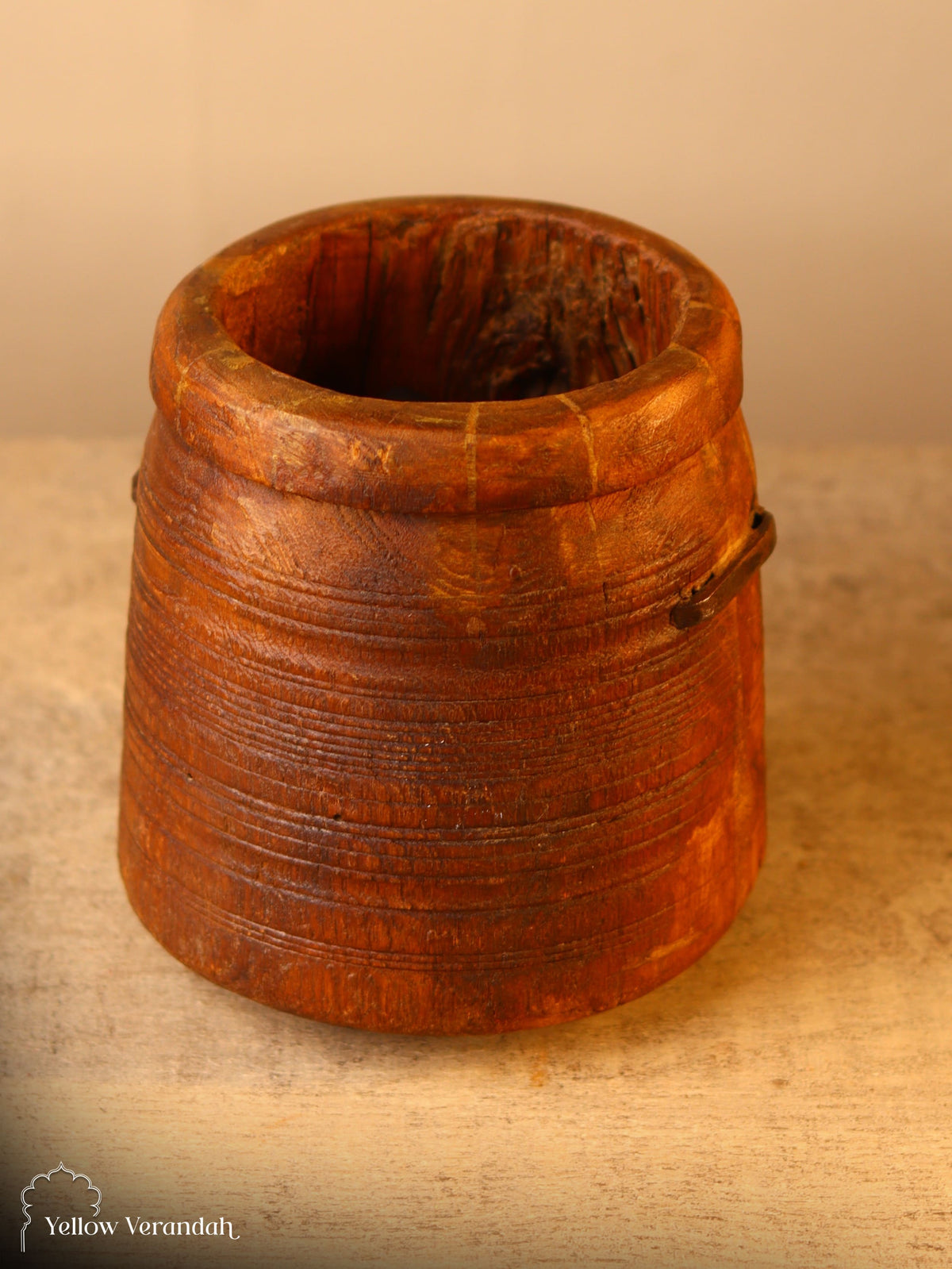 Antique Wooden Pot Vase