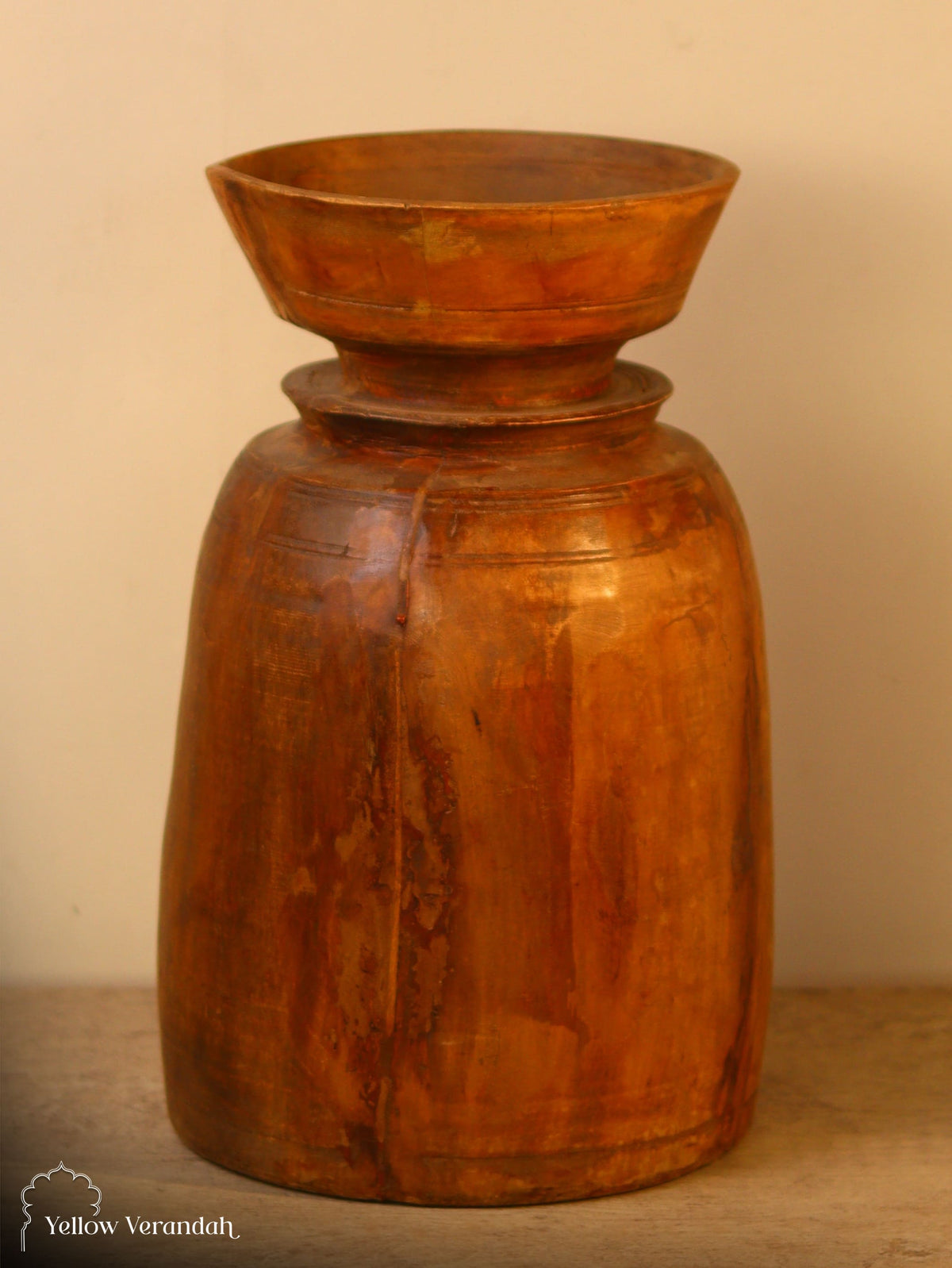 Antique Wooden Pot Vase