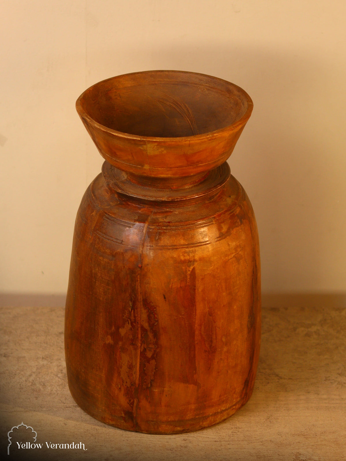Antique Wooden Pot Vase