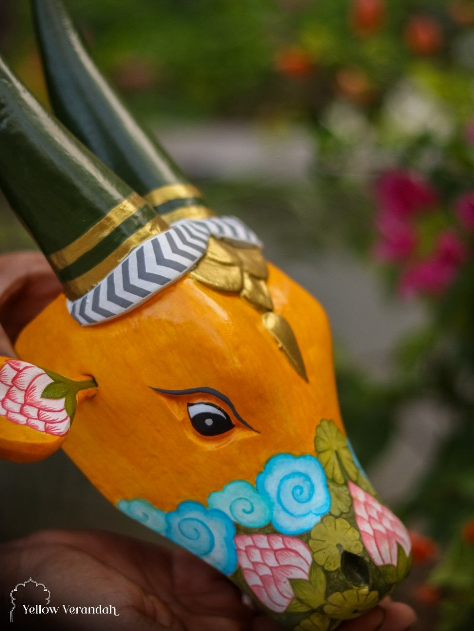 Wooden Cow Head Wall Decor - 15"