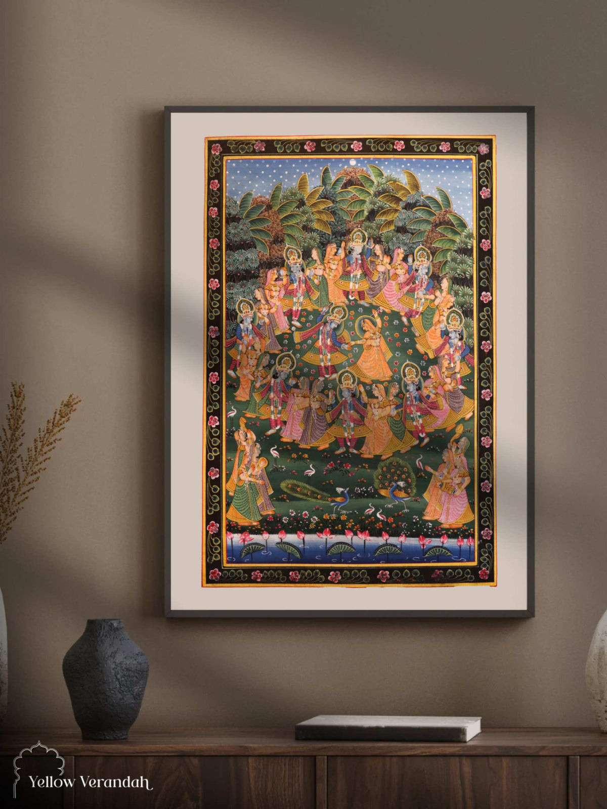 Kalighat Painting of Radha Krishna 