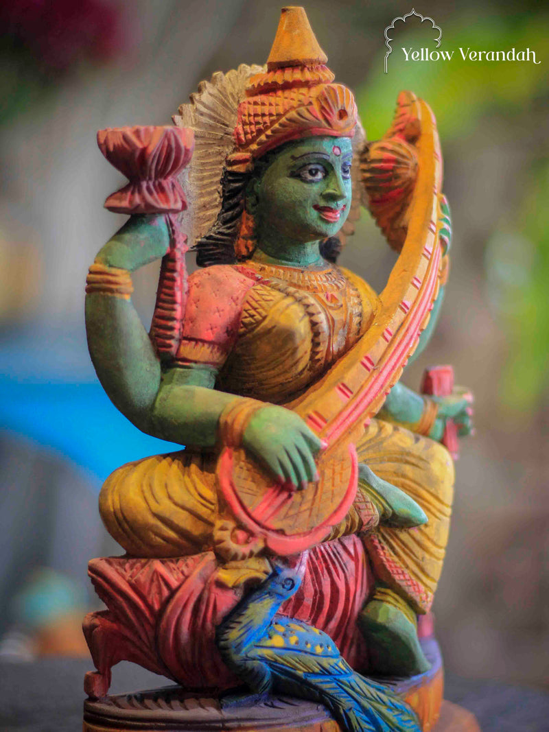Wooden Lakshmi Sculpture