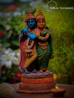 Wooden RadhaKrishna Sculpture